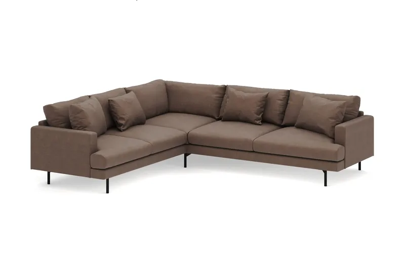 Menard 6-istuttava Vasenkätinen L-muotoinen Kulmasohva Kangasista - Ruskea - Huonekalut - Sohva - Kulmasohva