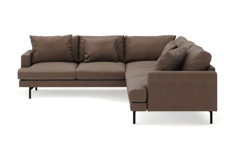 Menard 6-istuttava Vasenkätinen L-muotoinen Kulmasohva Kangasista - Ruskea - Huonekalut - Sohva - Kulmasohva