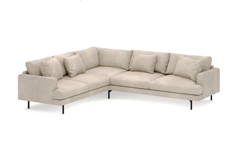 Menard 6-istuttava Vasenkätinen L-muotoinen Kulmasohva Manchesterista - Greige - Huonekalut - Sohva - Kulmasohva