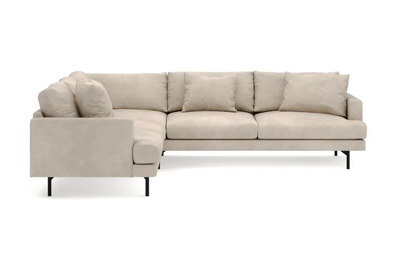 Menard 6-istuttava Vasenkätinen L-muotoinen Kulmasohva Manchesterista - Greige - Huonekalut - Sohva - Kulmasohva