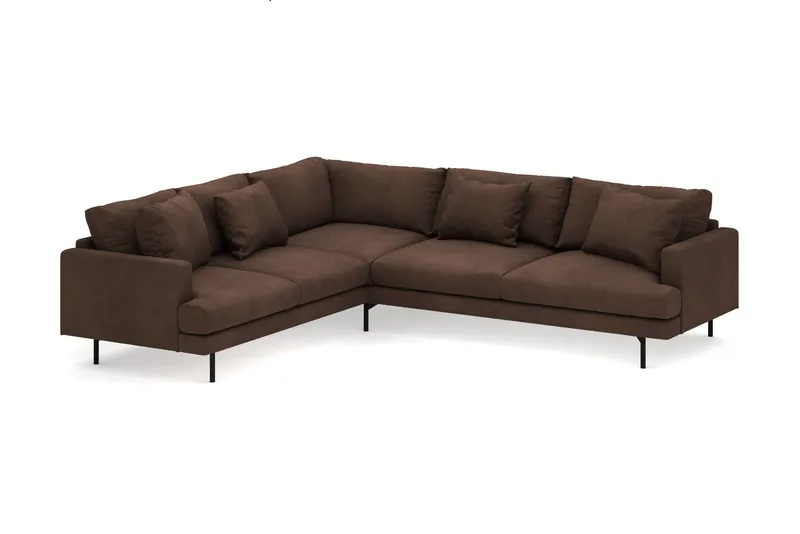 Menard 6-istuttava Vasenkätinen L-muotoinen Kulmasohva Manchesterista - Ruskea - Huonekalut - Sohva - Kulmasohva