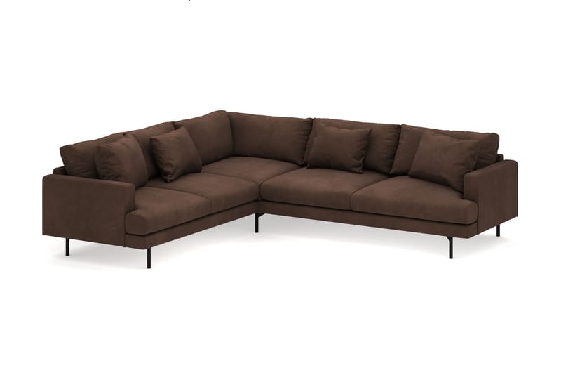 Menard 6-istuttava Vasenkätinen L-muotoinen Kulmasohva Manchesterista - Ruskea - Huonekalut - Sohva - Kulmasohva