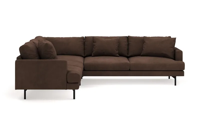Menard 6-istuttava Vasenkätinen L-muotoinen Kulmasohva Manchesterista - Ruskea - Huonekalut - Sohva - Kulmasohva
