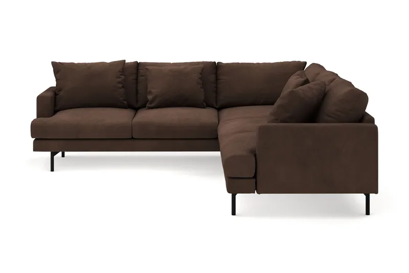 Menard 6-istuttava Vasenkätinen L-muotoinen Kulmasohva Manchesterista - Ruskea - Huonekalut - Sohva - Kulmasohva