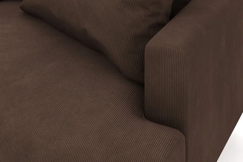 Menard 6-istuttava Vasenkätinen L-muotoinen Kulmasohva Manchesterista - Ruskea - Huonekalut - Sohva - Kulmasohva