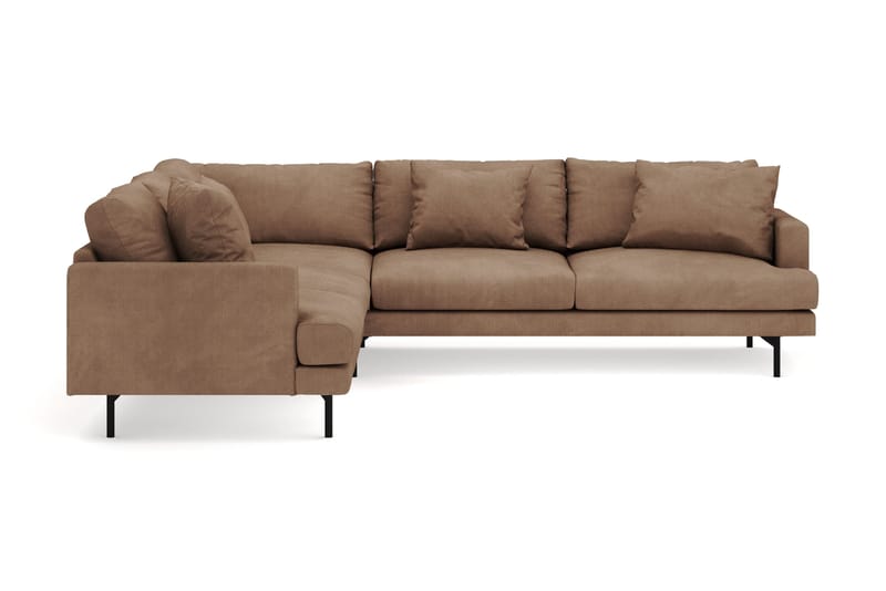 Menard 6-istuttava Vasenkätinen L-muotoinen Kulmasohva Manchesterista - Ruskea - Huonekalut - Sohva - Kulmasohva