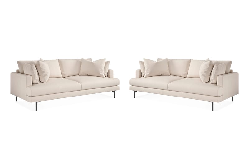 Menard Sohvaryhmä 3-istuttava + 3-istuttava Syvä Kangassohva 225 cm leveä - Beige - Huonekalut - Sohva - Sohvaryhmä