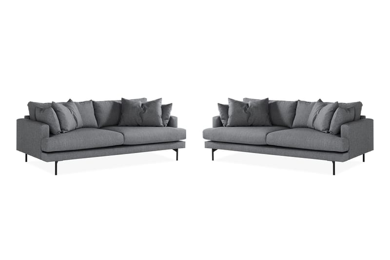 Menard Sohvaryhmä 4-istuttava + 4-istuttava Kangassohva - Tummanharmaa - Huonekalut - Sohva - Sohvaryhmä