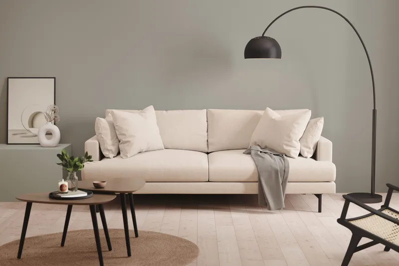 Menard Sohvaryhmä 4-istuttava + 4-istuttava Syvä Kangassohva 225 cm leveä - Beige - Huonekalut - Sohva - Sohvaryhmä
