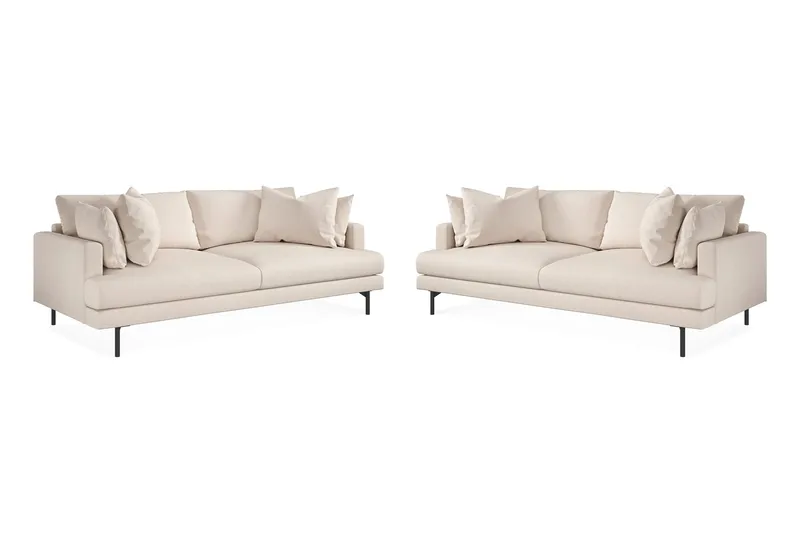 Menard Sohvaryhmä 4-istuttava + 4-istuttava Syvä Kangassohva 225 cm leveä, Beige