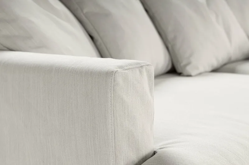 Menard Sohvaryhmä 4-istuttava Oikeakätinen L-muotoinen Divaanisohva + Nojatuoli Kankaalla - Vaaleanharmaa - Huonekalut - Sohva - Sohvaryhmä