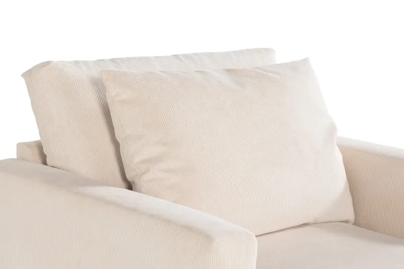 Menard Sohvaryhmä 4-istuttava Vasenkätinen L-muotoinen Divaanisohva + Suuri Nojatuoli Manchester-kankaalla - Beige - Huonekalut - Sohva - Sohvaryhmä