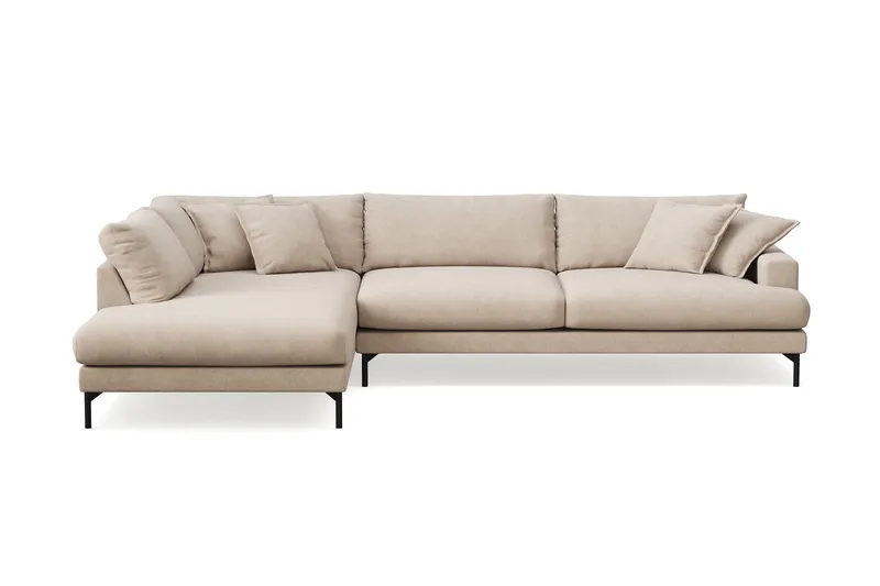 Menard Premium 5-istuttava vasenkätinen L-muotoinen syvä divaanisohva kankaasta - Beige - Huonekalut - Sohva - Divaanisohva