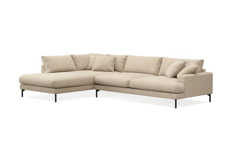 Menard Premium 5-istuttava Vasenkätinen L-muotoinen Syvä Leposohva Chenillellä - Beige - Huonekalut - Sohva - Divaanisohva