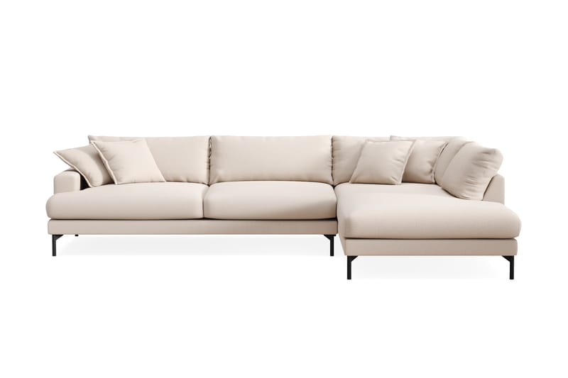 Menard Premium 5-istuttava Oikeakätinen L-muotoinen Syvä Leposohva Bouclélla - Vaalea beige - Huonekalut - Sohva - Divaanisohva