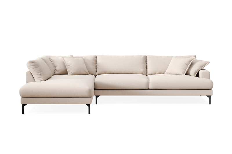 Menard Premium 5-istuttava Vasenkätinen L-muotoinen Syvä Leposohva Bouclélla - Vaalea beige - Huonekalut - Sohva - Divaanisohva