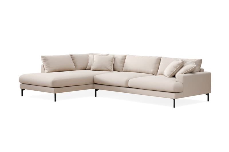 Menard Premium 5-istuttava Vasenkätinen L-muotoinen Syvä Leposohva Bouclélla - Vaalea beige - Huonekalut - Sohva - Divaanisohva