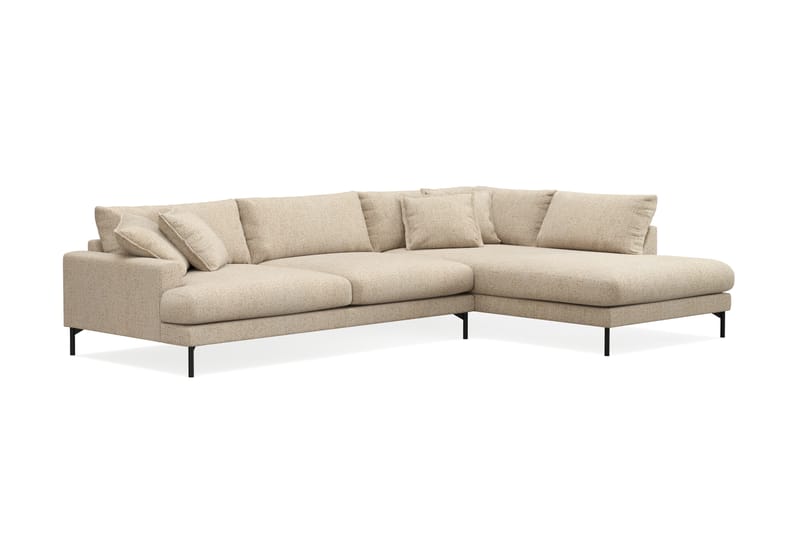 Menard Premium 5-istuttava Oikeakätinen L-muotoinen Syvä Leposohva Chenillellä - Beige - Huonekalut - Sohva - Divaanisohva