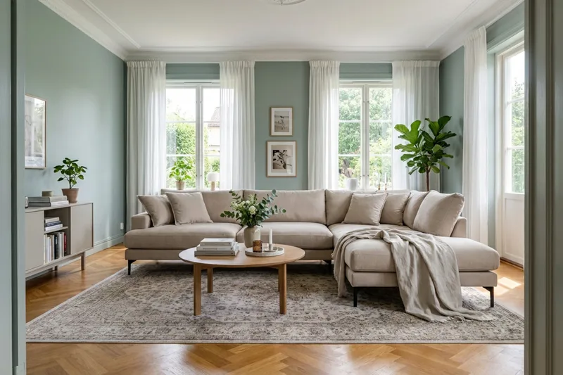 Menard Premium 5-istuttava oikeakätinen L-muotoinen syvä divaanisohva kankaasta - Beige - Huonekalut - Sohva - Divaanisohva