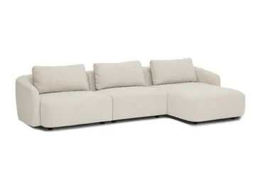 Milano 5-istuttava pyöristetty oikeakätinen L-sohva matalalla selkänojalla, beige bouclé - Beige - Huonekalut - Sohva - Divaanisohva