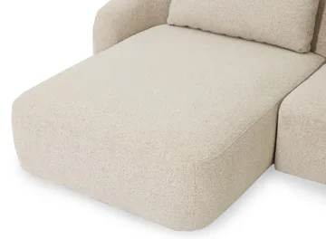 Milano 5-istuttava pyöristetty vasenkätinen L-sohva matalalla selkänojalla, beige bouclé - Beige - Huonekalut - Sohva - Divaanisohva