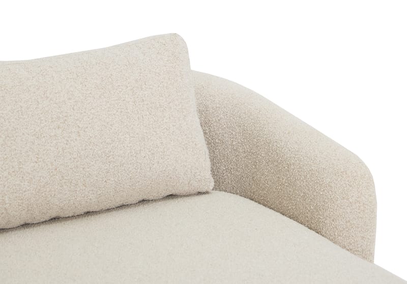 Milano 5-istuttava Pyöristetty Oikeakätinen L-sohva Matalla Selkänojalla Beige Boucle - Huonekalut - Sohva - Divaanisohva