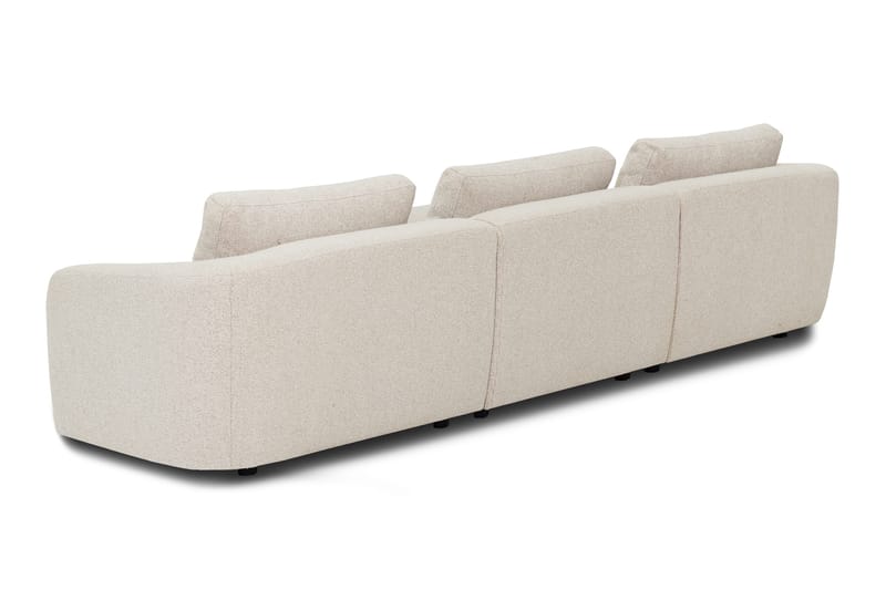 Milano 5-istuttava Pyöristetty Casenkätinen L-sohva Matalalla Selkänojalla, Beige Boucle - Huonekalut - Sohva - Divaanisohva