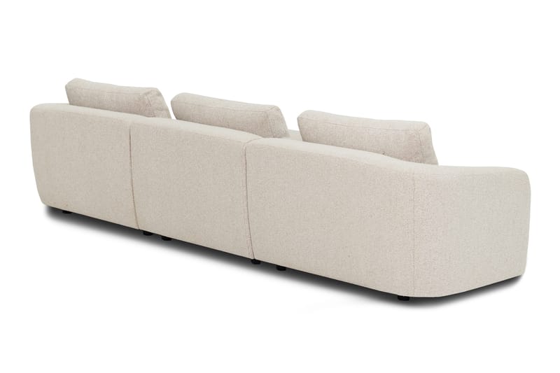 Milano 5-istuttava Pyöristetty Oikeakätinen L-sohva Matalla Selkänojalla Beige Boucle - Huonekalut - Sohva - Divaanisohva