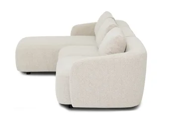 Milano 5-istuttava pyöristetty vasenkätinen L-sohva matalalla selkänojalla, beige bouclé - Beige - Huonekalut - Sohva - Divaanisohva