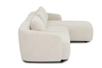 Milano 5-istuttava pyöristetty oikeakätinen L-sohva matalalla selkänojalla, beige bouclé - Beige - Huonekalut - Sohva - Divaanisohva