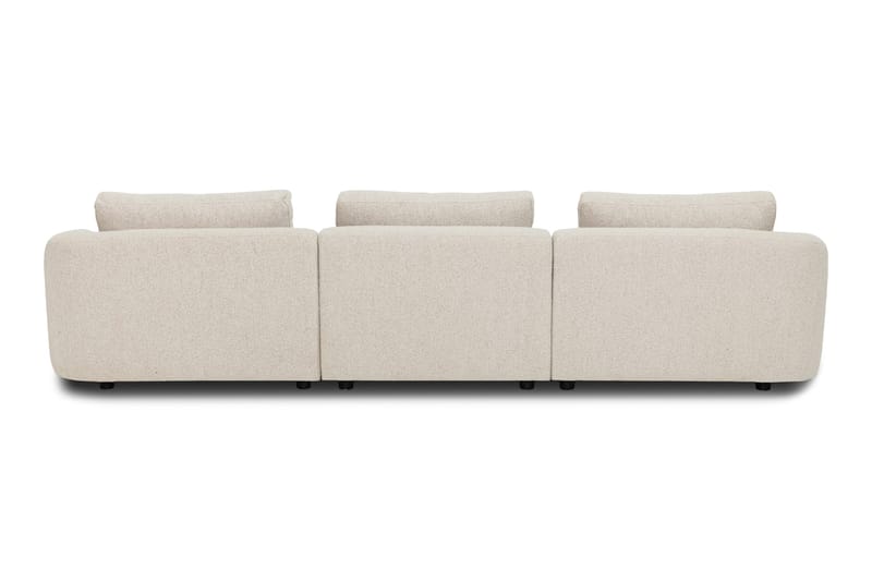 Milano 5-istuttava Pyöristetty Oikeakätinen L-sohva Matalla Selkänojalla Beige Boucle - Huonekalut - Sohva - Divaanisohva