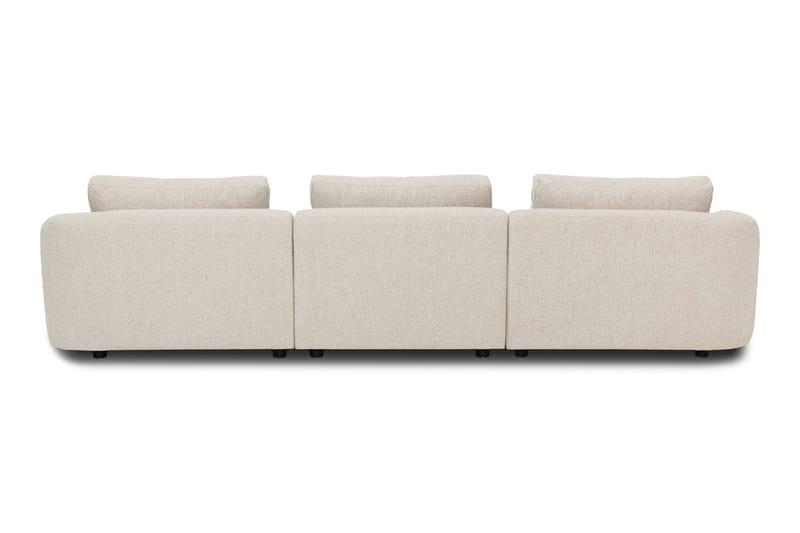 Milano 5-istuttava Pyöristetty Casenkätinen L-sohva Matalalla Selkänojalla, Beige Boucle - Huonekalut - Sohva - Divaanisohva