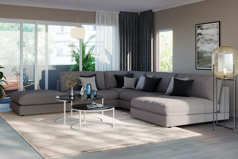 Arken 1-istuttava Divaanimoduuli Manchester-kankaalla - Tummanharmaa - Huonekalut - Sohva - Moduulisohva - Muut moduulisohvan moduulit