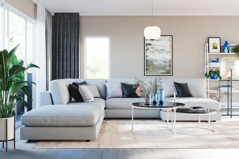 Arken 1-istuttava Keskimoduuli Kankaalla 90 cm leveä - Vaaleanharmaa - Huonekalut - Sohva - Moduulisohva