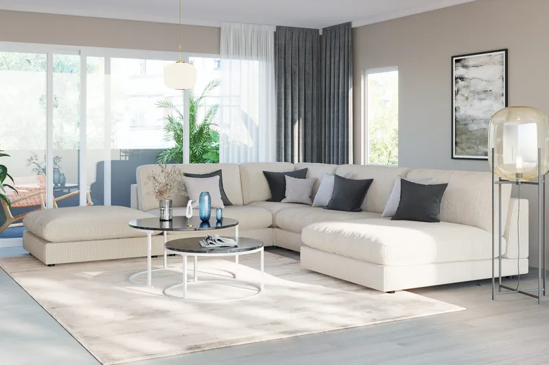 Arken 1-istuttava Keskimoduuli Manchester-kankaalla 90 cm leveä - Beige - Huonekalut - Sohva - Moduulisohva