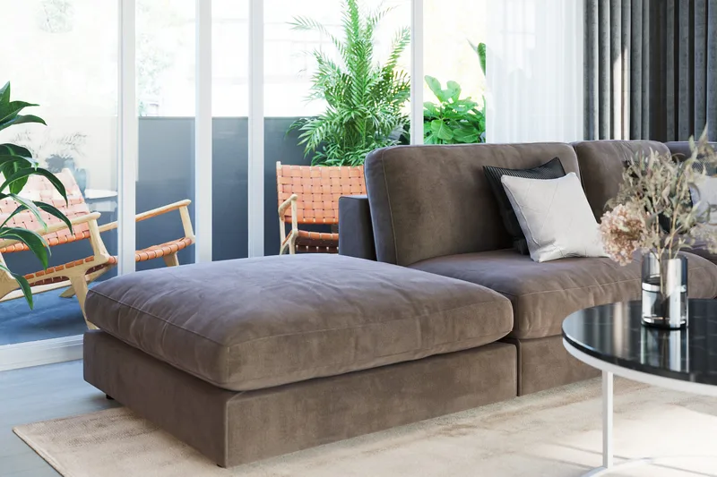 Arken 1-istuttava Keskimoduuli Sametilla 70 cm leveä - Ruskea - Huonekalut - Sohva - Moduulisohva