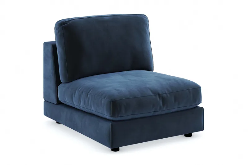 Arken 1-istuttava Keskimoduuli Sametilla 90 cm leveä, Sininen