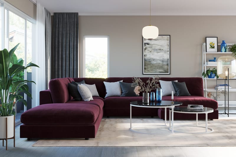 Arken 1-istuttava Keskimoduuli Sametilla 90 cm leveä - Violetti - Huonekalut - Sohva - Moduulisohva