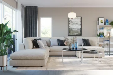 Arken 1-istuttava Kulmamoduuli Manchester-kankaalla - Beige - Huonekalut - Sohva - Moduulisohva - Kulmamoduuli