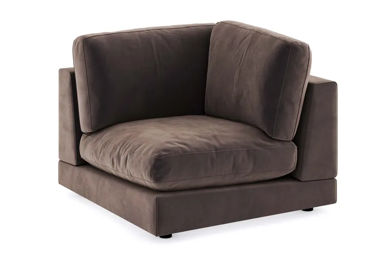 Arken 1-istuttava Kulmamoduuli Sametilla - Ruskea - Huonekalut - Sohva - Moduulisohva - Kulmamoduuli