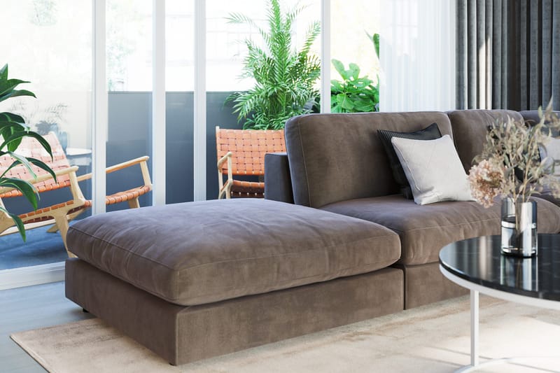 Arken 1-istuttava Kulmamoduuli Sametilla - Ruskea - Huonekalut - Sohva - Moduulisohva - Kulmamoduuli