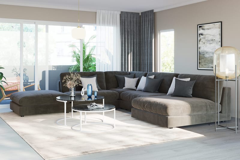 Arken 1-istuttava Kulmamoduuli Sametilla - Tummanharmaa - Huonekalut - Sohva - Moduulisohva - Kulmamoduuli