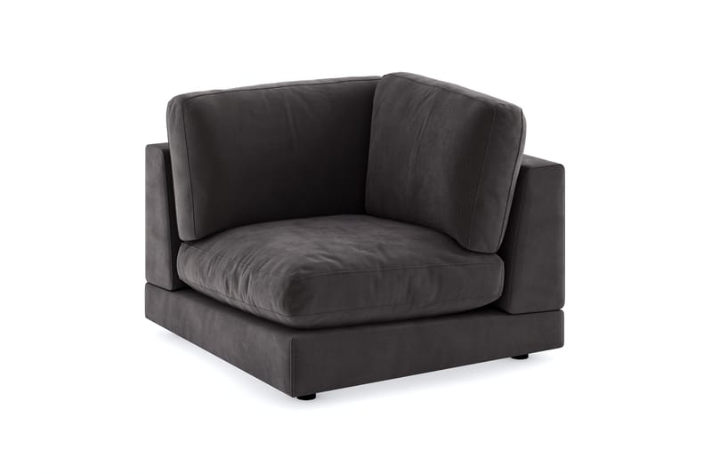 Arken 1-istuttava Kulmamoduuli Sametilla, Tummanharmaa
