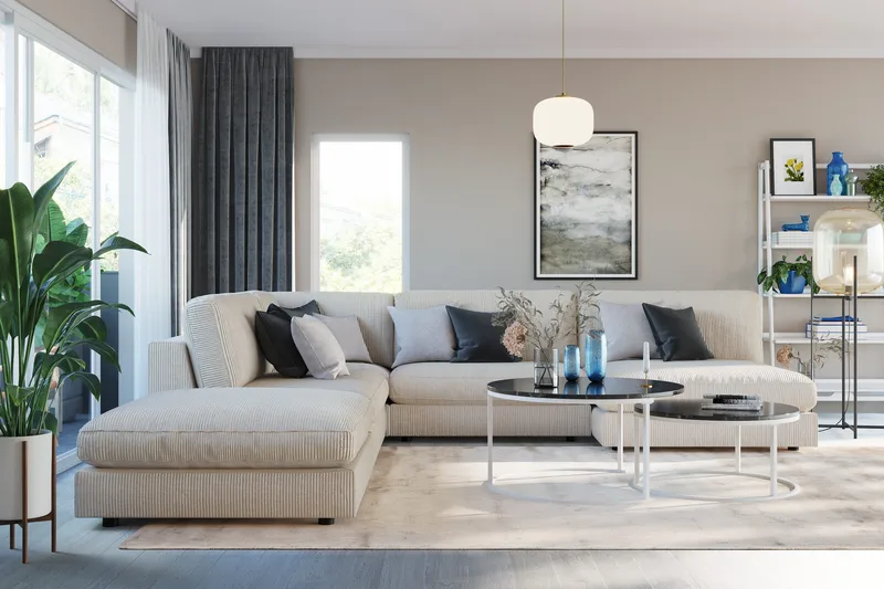 Arken 2-istuttava Divaanimoduuli Manchester-kankaalla - Beige - Huonekalut - Sohva - Moduulisohva - Muut moduulisohvan moduulit