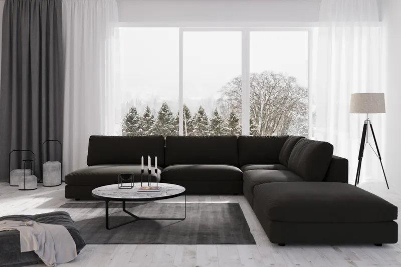 Arken 2-istuttava Keskimoduuli Kankaalla 120 cm leveä - Vaaleanharmaa - Huonekalut - Sohva - Moduulisohva