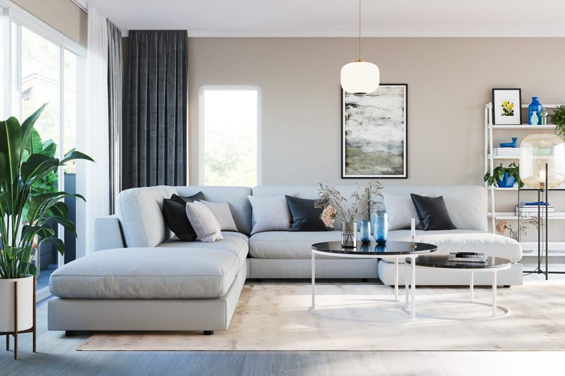 Arken 2-istuttava Keskimoduuli Kankaalla 120 cm leveä - Vaaleanharmaa - Huonekalut - Sohva - Moduulisohva