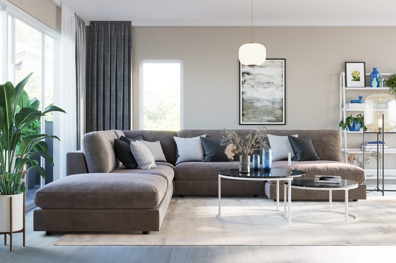 Arken 2-istuttava Keskimoduuli Sametilla 120 cm leveä - Ruskea - Huonekalut - Sohva - Moduulisohva