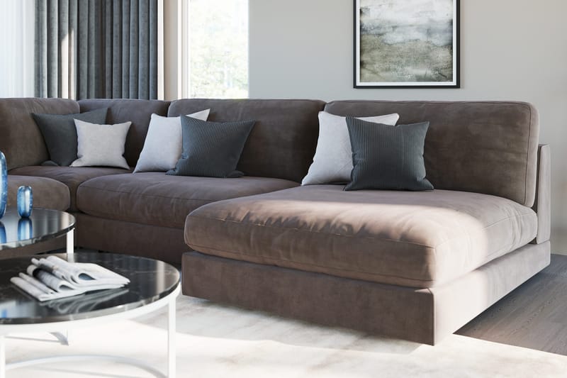 Arken 2-istuttava Keskimoduuli Sametilla 120 cm leveä - Ruskea - Huonekalut - Sohva - Moduulisohva