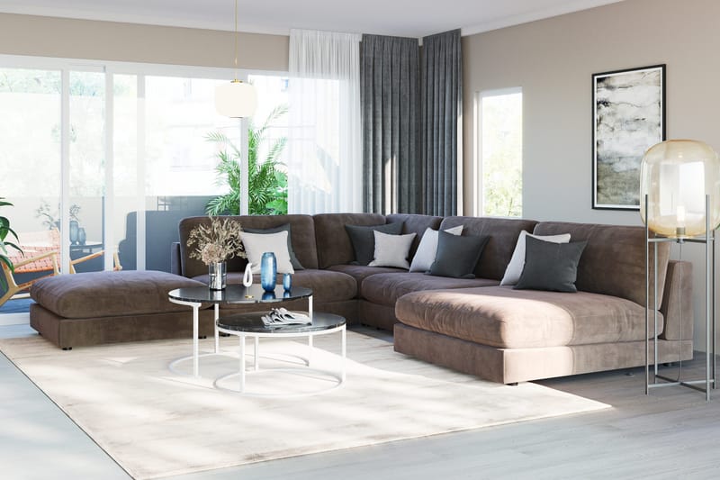 Arken 2-istuttava Keskimoduuli Sametilla 120 cm leveä - Ruskea - Huonekalut - Sohva - Moduulisohva