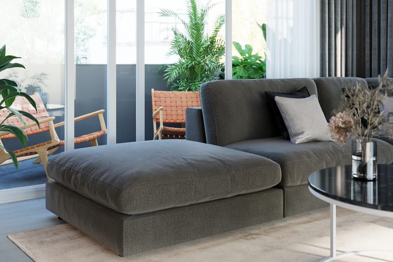 Arken 2-istuttava Keskimoduuli Sametilla 120 cm leveä - Tummanharmaa - Huonekalut - Sohva - Moduulisohva